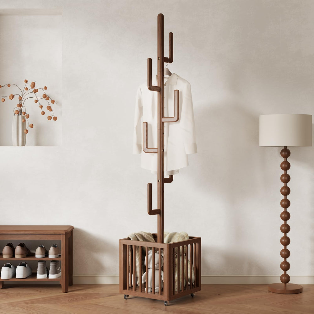 Cactus Freestanding Coat Rack with Storage