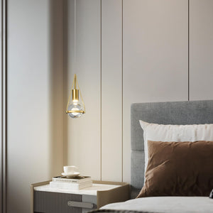 Gold Crystal Globe Pendant Light – 1-Light Dimmable LED Ceiling Fixture