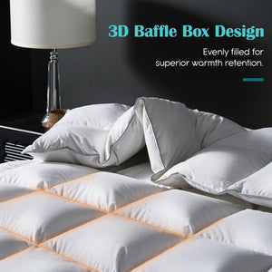 Goose Down Comforter – All Season Duvet Insert with Cotton Cover