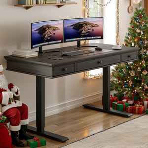 Electric Standing Desk with Drawers and Storage Outlets