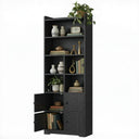 Tall Bookcase with Doors & Storage Shelves