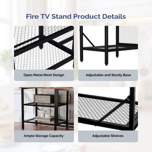 Industrial Fireplace TV Stand 58 Inch with Electric Heater