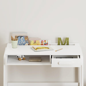 Kids Desk and Chair Set with Storage – Wooden Study Table for Children