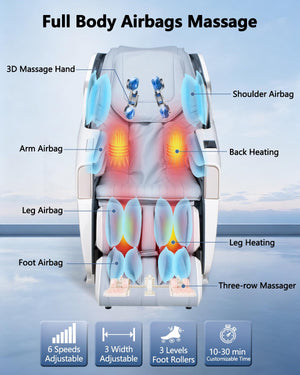 SL Track Full Body Massage Chair with Zero Gravity & Auto Extend Footrest