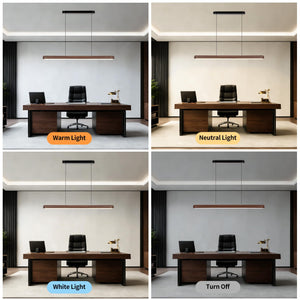 47" Wood Grain Linear Pendant Light