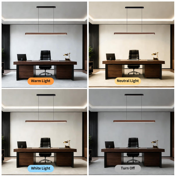 47" Wood Grain Linear Pendant Light