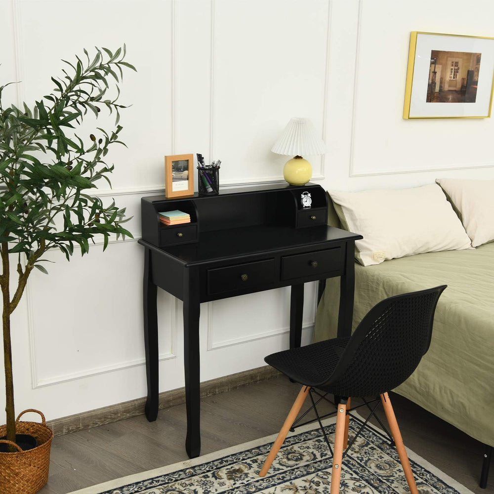 Writing Desk with 4 Drawers & Removable Floating Organizer