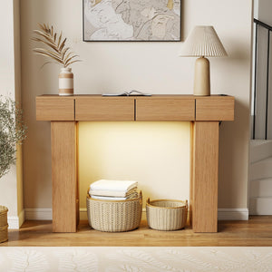 47" Entryway Console Table with LED Light & Storage Drawers