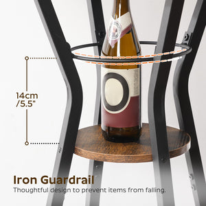 2-Tier Round Bar Table with Lower Shelf