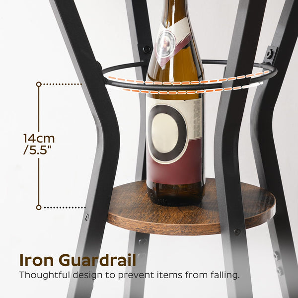 2-Tier Round Bar Table with Lower Shelf