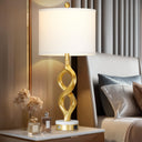 Gold Touch Control Table Lamp with USB Ports & LED Bulb