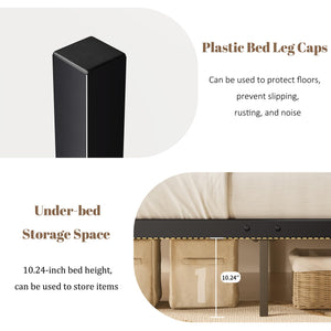 Twin Over Twin Metal Bunk Bed with Guard Rails