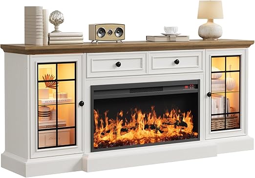 70" Fireplace TV Stand with 36" Electric Fireplace