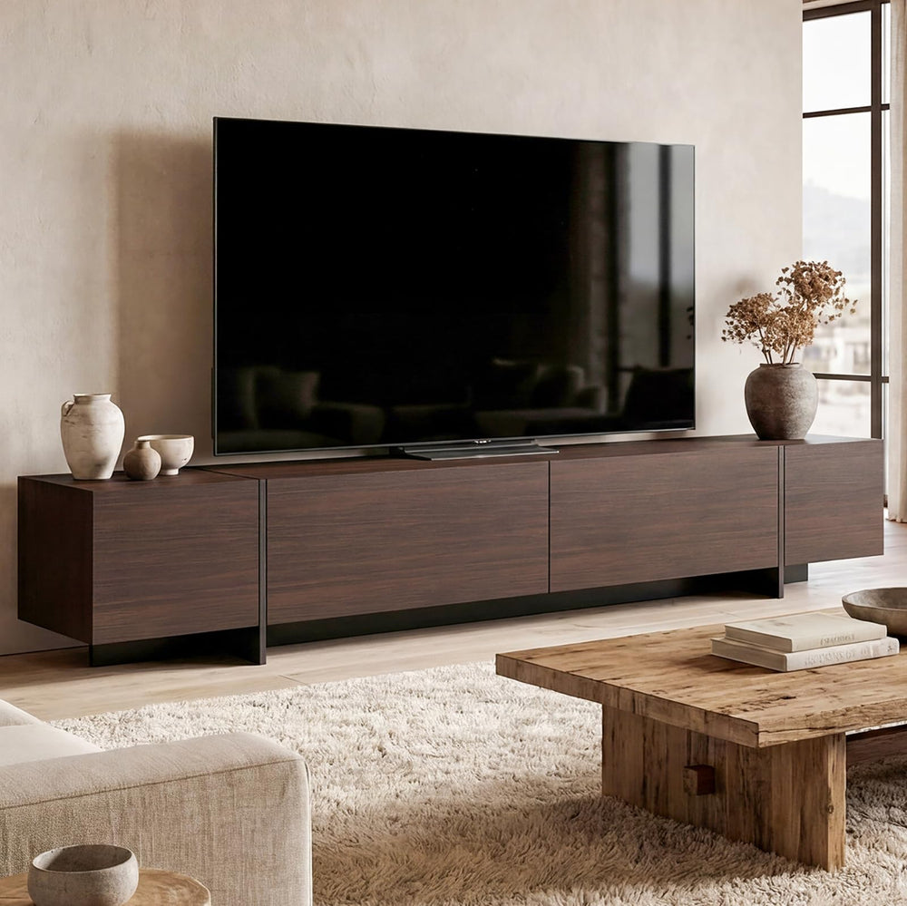 95" TV Stand with Flip-Down Drawers
