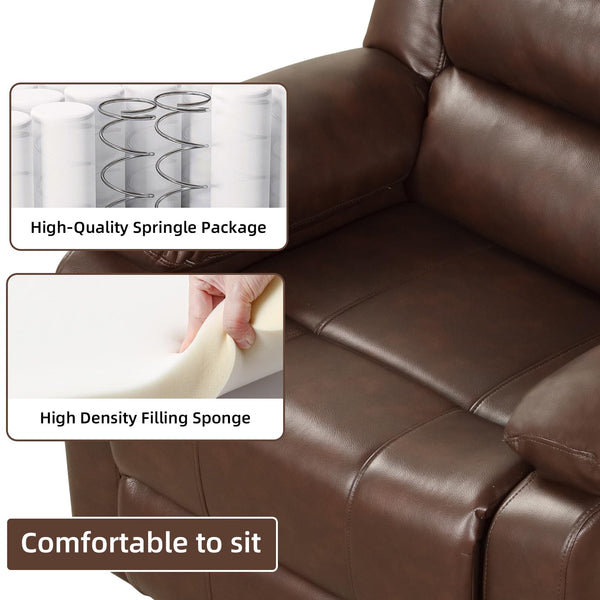 Manual Recliner Chair with Overstuffed Arms & Padded Back