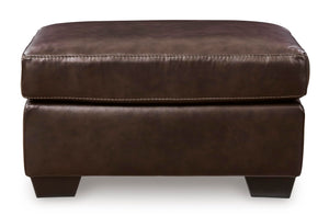Dark Brown Leather Rectangular Ottoman