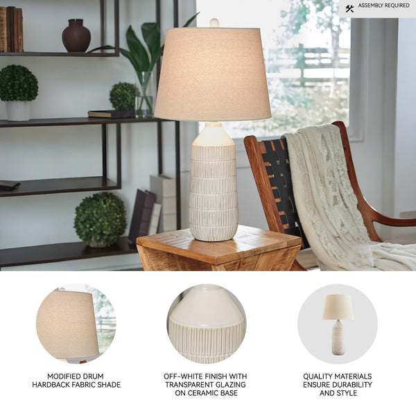 Ceramic Table Lamp Set of 2 – Beige