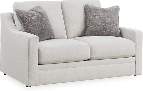 Contemporary Light Gray Sofa with Accent Pillows