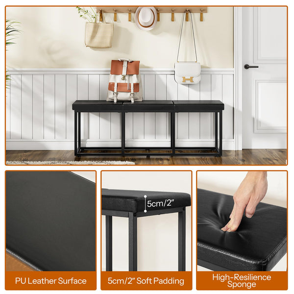 Upholstered Dining Bench with PU Leather Seat
