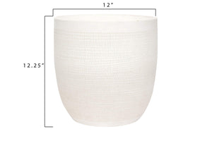 Large Embossed Stoneware Planter with PVC Liner