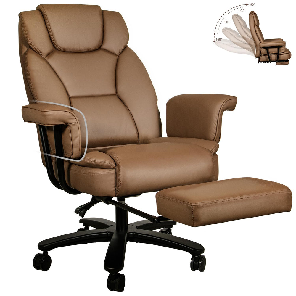 Big and Tall Reclining Office Chair with Footrest