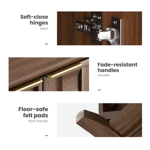 Fluted Sideboard Cabinet with Storage
