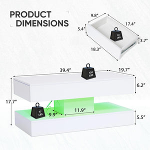 Modern High Gloss LED Coffee Table with Storage & Sliding Drawers