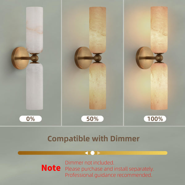 Alabaster Wall Sconce – Brass Hardwired Wall Light