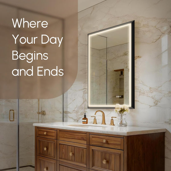LED Bathroom Mirror with Anti-Fog & Dimmable Lights