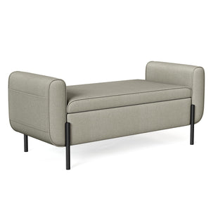 Storage Bench with Armrests and Ottoman Storage