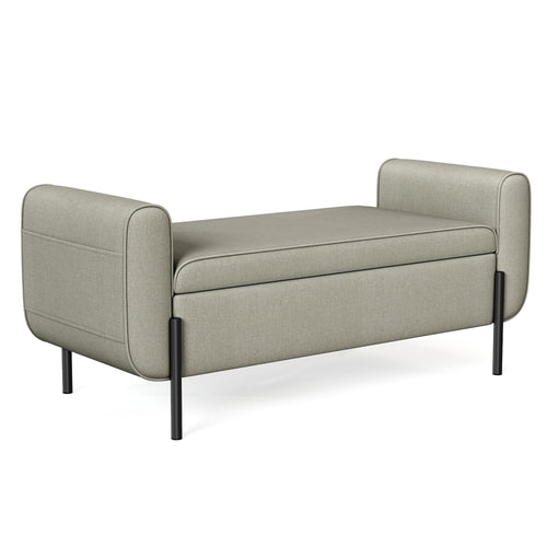 Storage Bench with Armrests and Ottoman Storage