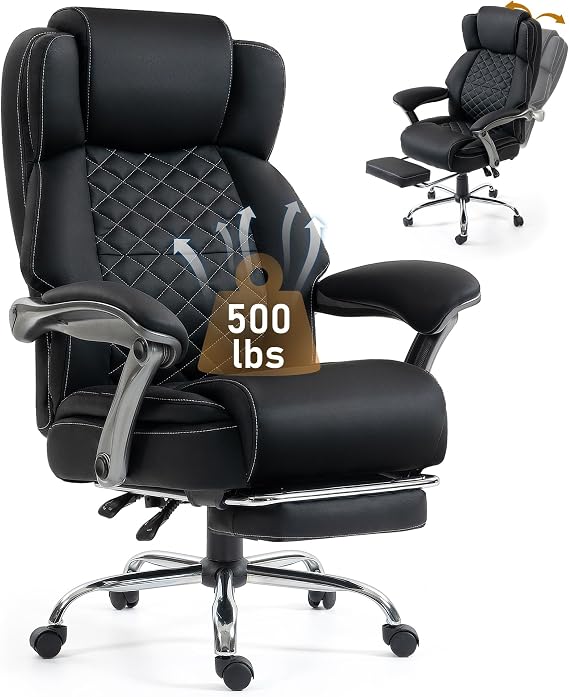 500 lbs Ergonomic Reclining Office Chair with Foot Rest
