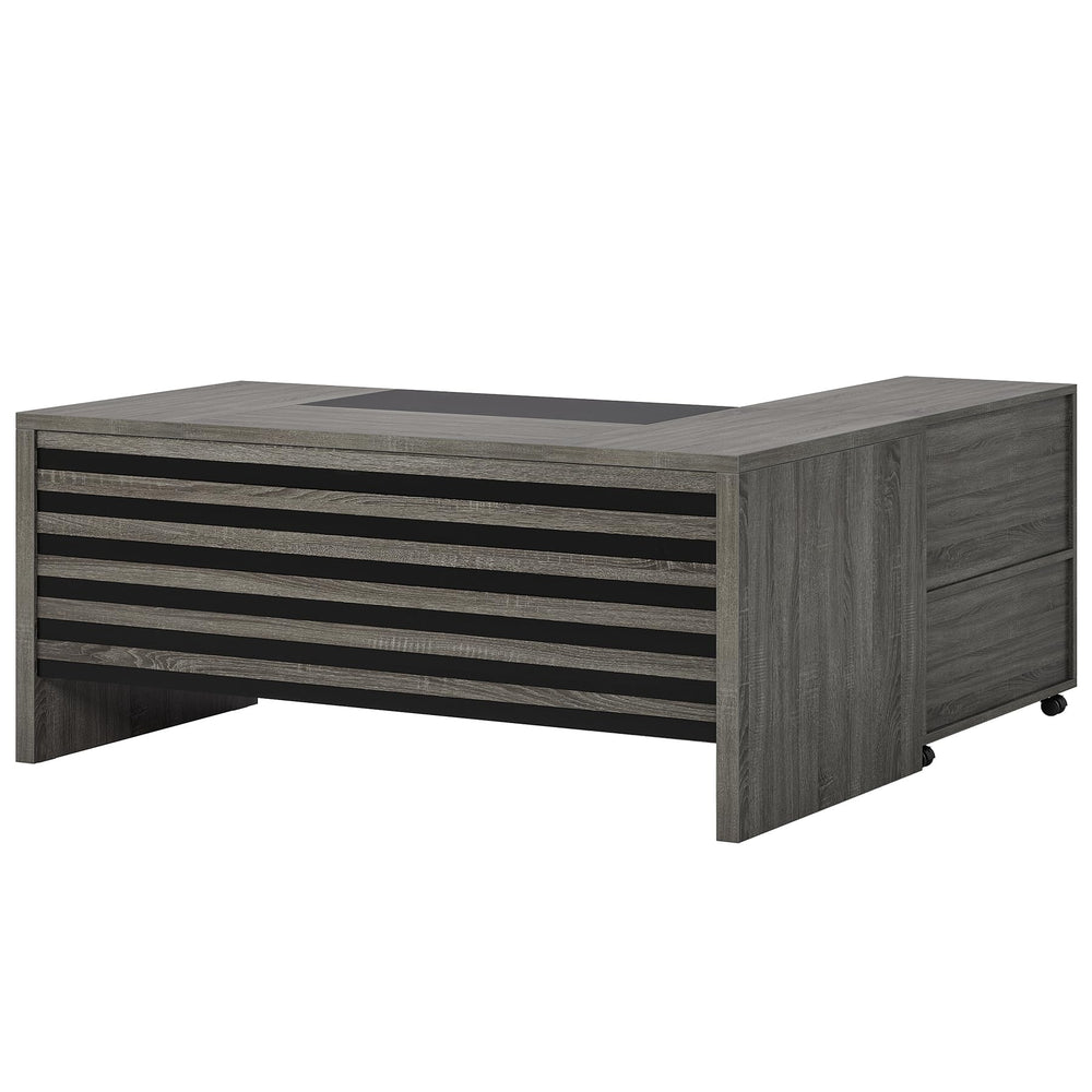 Oval Resin Pedestal Accent Side Table in White & Gray
