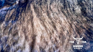 Large Natural Hair-On Cowhide Rug 7 x 6 ft