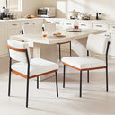 Upholstered Faux Leather Dining Chairs with Metal Legs