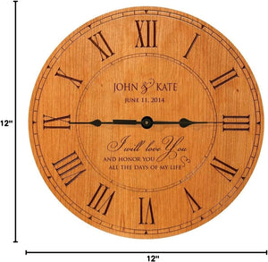 Personalized Wooden Wedding Anniversary Clock