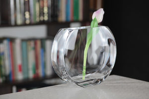 Clear Round Glass Vase 9.25" – Heavy Durable European Crystal