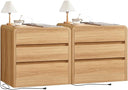 55-Inch 6-Drawer Dresser – Natural Wood Finish