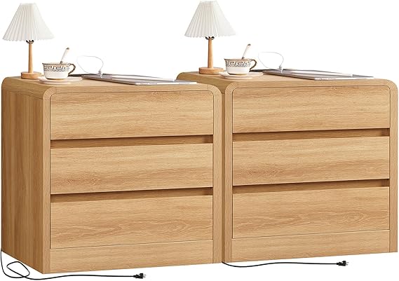 55-Inch 6-Drawer Dresser – Natural Wood Finish