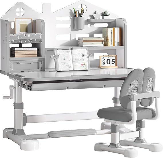 Kids Height-Adjustable Desk and Chair Set