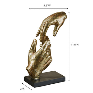 Loving Hands Resin Table Sculpture – Gold