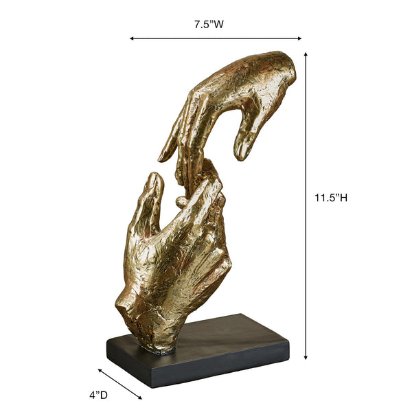 Loving Hands Resin Table Sculpture – Gold