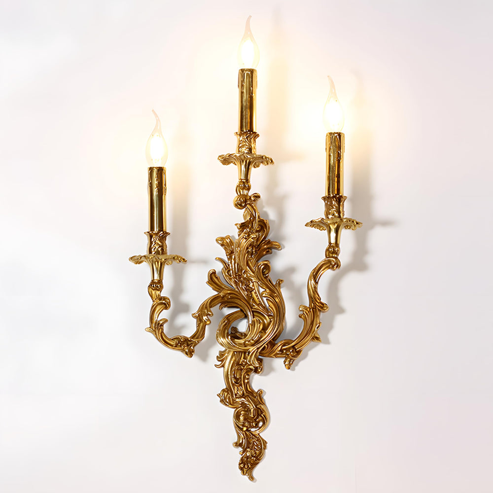 Brass Wall Sconce Mid Century Art Deco Candlestick Light