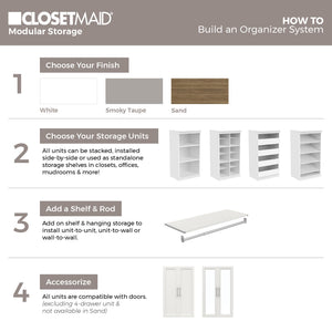 Modular Storage Shelf Unit with 3 Adjustable Shelves