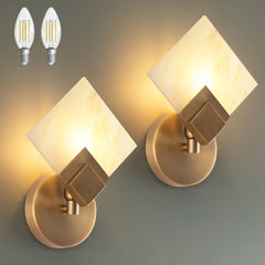 Natural Marble Wall Sconces – Hardwired Modern Wall Light