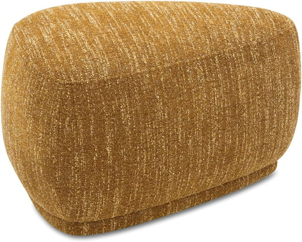 Rounded Triangle Cocktail Ottoman – Mustard Yellow Tweed