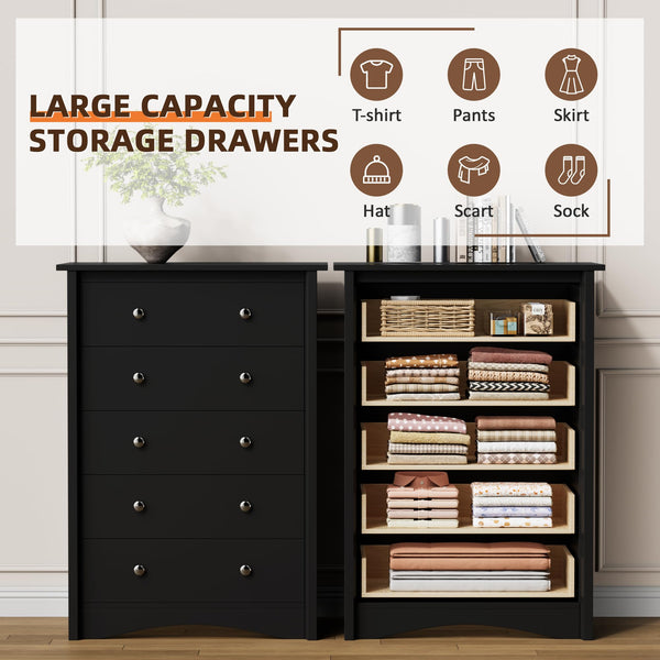 5-Drawer Tall Dresser