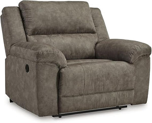 Grey Faux Leather Reclining Sofa
