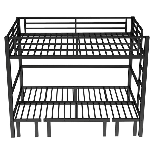 Twin XL Over Twin XL Futon Bunk Bed with Sofa