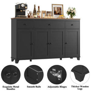55" Kitchen Buffet Cabinet with Storage Drawers & Shelves